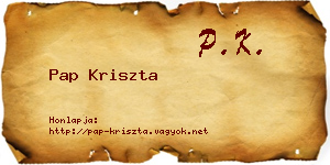 Pap Kriszta névjegykártya
