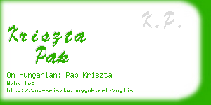 kriszta pap business card